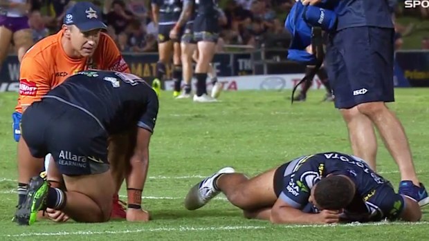 John Asiata and Nene Macdonald go down injured