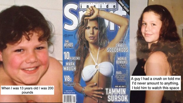 Tammin Sursok shares throwback photos and an emotional anti-bullying messages