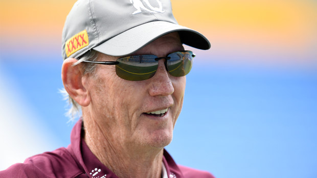 Wayne Bennett during a Queensland Maroons training session