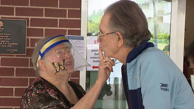 Corralie and Philip Mahoney were reunited today after months apart due to lockdown.