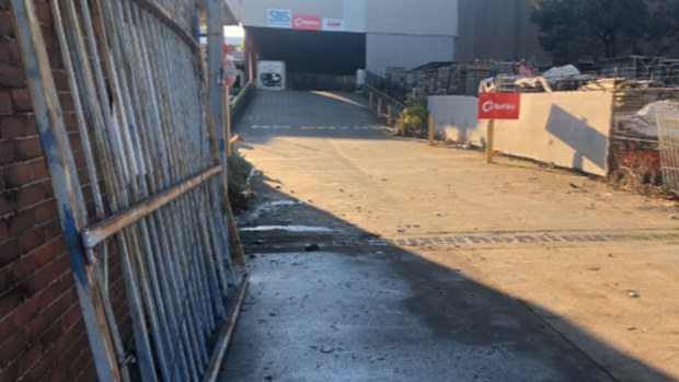 The ute then smashed into a metal gate, ripping it off its hinges.