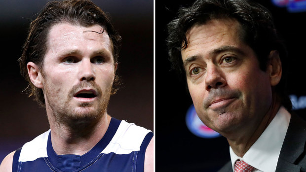 Geelong star Patrick Dangerfield and AFL CEO Gillon McLachlan