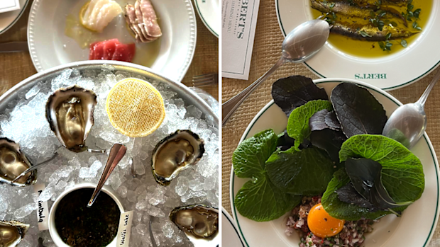 Two of the four meals diners will sup upon at Bert's Bar and Brasserie.