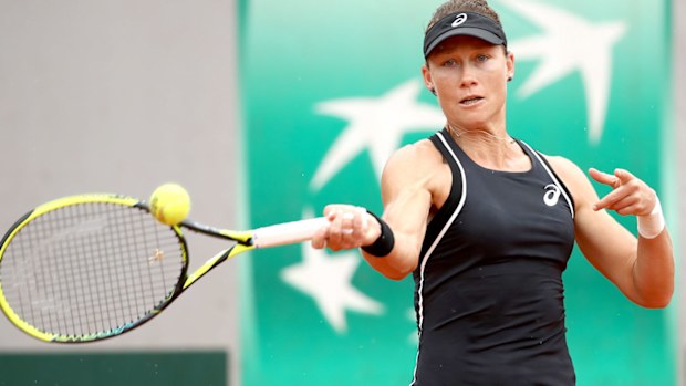 Sam Stosur during the first round of the French Open. (Getty)