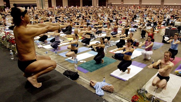 Bikram Choudhury leads a yoga class in 2003. (AAP)
