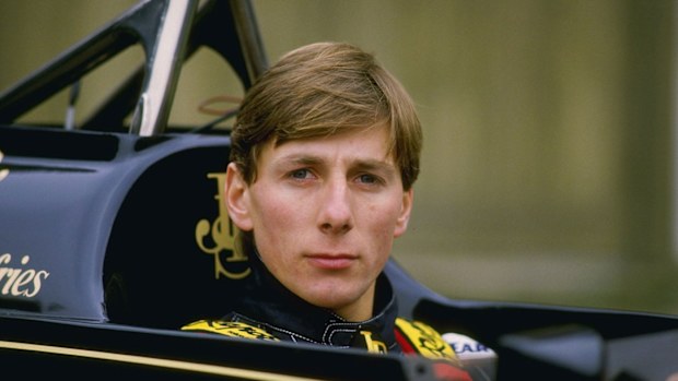Racing driver Johnny Dumfries,  Marquess of Bute in the #11 Lotus-Renault outside Ketteringham Hall, the home of Lotus cars on 10 January 1986.