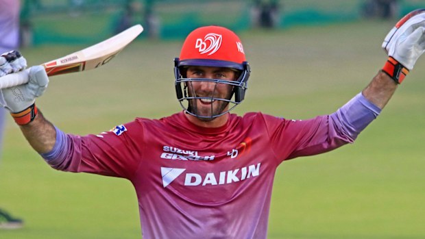 Delhi Daredevils team player Glenn Maxwell during a practice session 