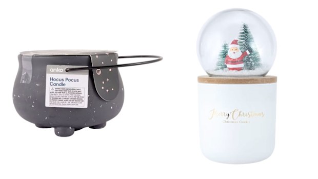 Hocus pocus and snow globe candles from Kmart