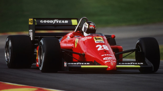 Stefan Johansson driving for Ferrari at the 1985 British Grand Prix.
