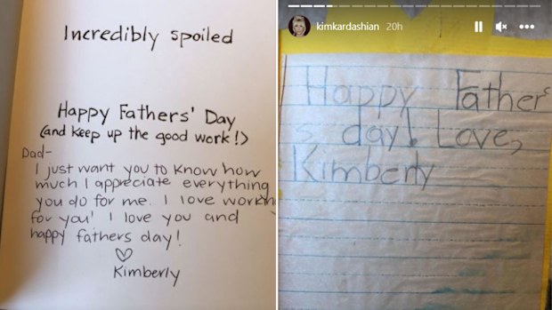 Kim Kardashian shares old photos and letters from dad Robert.
