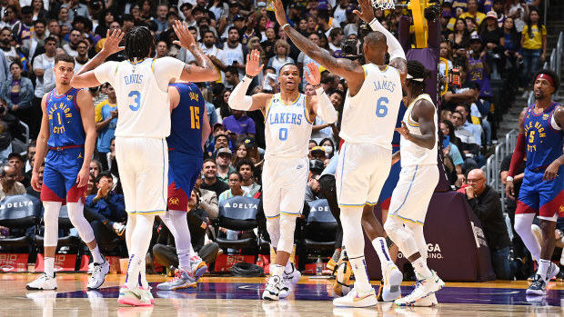 The Lakers' big three of Anthony Davis, Russell Westbrook and LeBron James combined for 67 points against the Nuggets