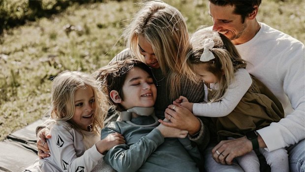 Jimmy Rees' nephew Rye surrounded by his immediate family.