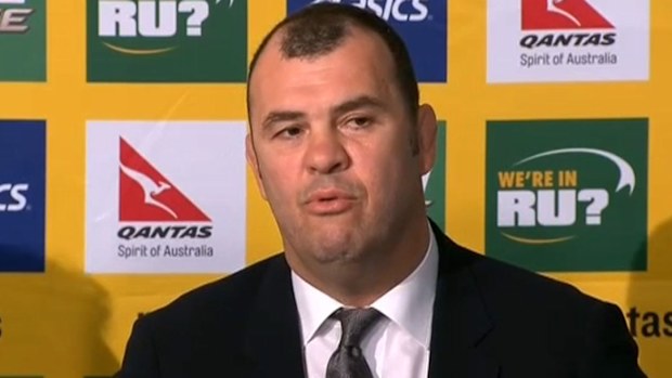 Michael Cheika at today's announcement. (9NEWS)