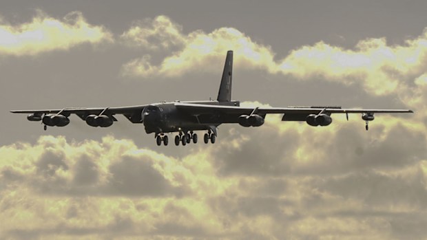 A US B-52 bomber flew near contested islands in the South China Sea.