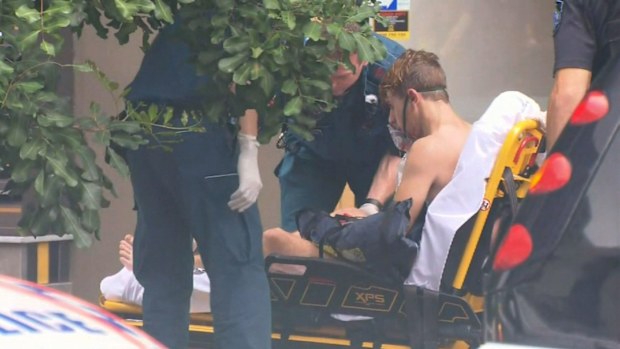 Mr King suffered a broken jaw, ribs, arms, lost teeth and fractured knee when he smashed onto the concrete below his balcony.