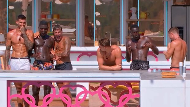 Love Island UK 2022 boys laughing Tasha bullying