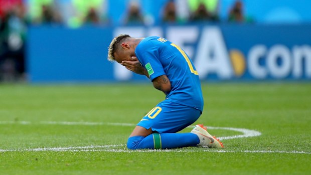 Neymar rejoices after Brazil's victory over Costa Rica at the World Cup. (Getty)