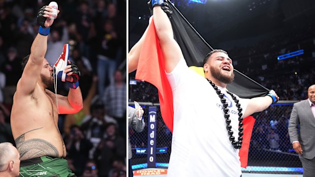 Tai Tuivasa celebrates after the win