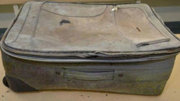 The girl was found in this faded suitcase. (Supplied)