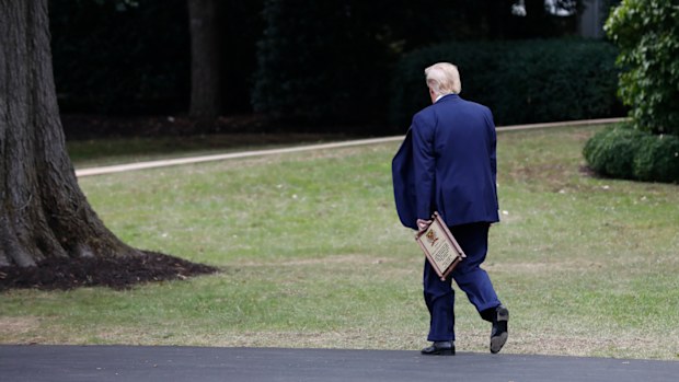 Donald Trump at the White House today.