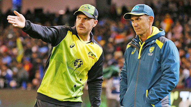 Aaron Finch and Justin Langer