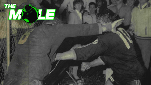 Greg Dowling and Kevin Tamati's famous sideline brawl in 1985.