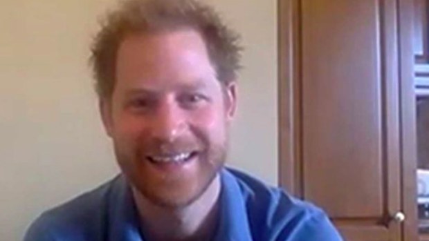 Prince Harry on video call from LA with WellChild during coronavirus pandemic