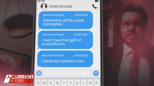 Bruce Lehrmann's text messages were revealed in court. 