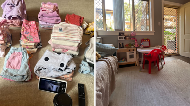 Mum Amy shares photos of folded washing and clean toy area in her home