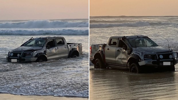Noosa North Shore road safety reminder following single vehicle rollover on Teewah Beach, four teens hospitalised 