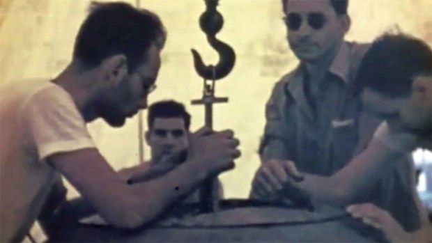 Harry Daghlian (centre left) and Louis Slotin (centre right) were both killed while handling the "demon core".