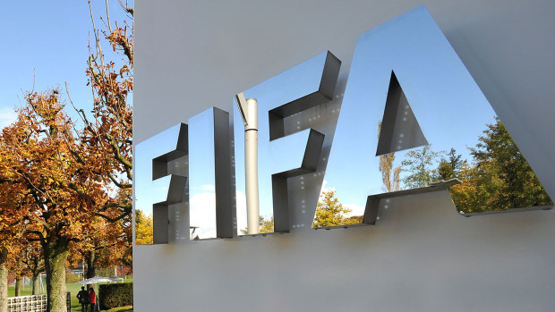 The FIFA logo is seen outside the FIFA headquarters prior to the FIFA Executive Committee Meeting on October 20, 2011 in Zurich, Switzerland