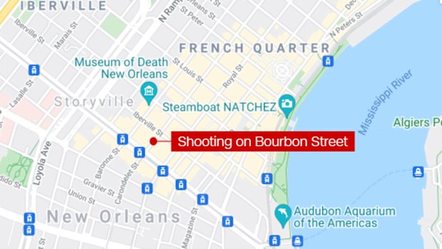 Shooting on Bourbon Street New Orleans