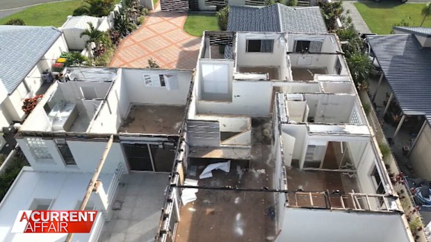 Parents-of-two Virginia and David Carswell's home is damaged.