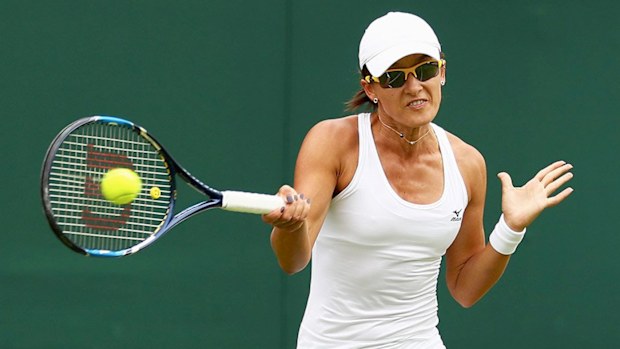 Ariana Rodionova in her opening match at Wimbledon. (Twitter/Tennis Australia)