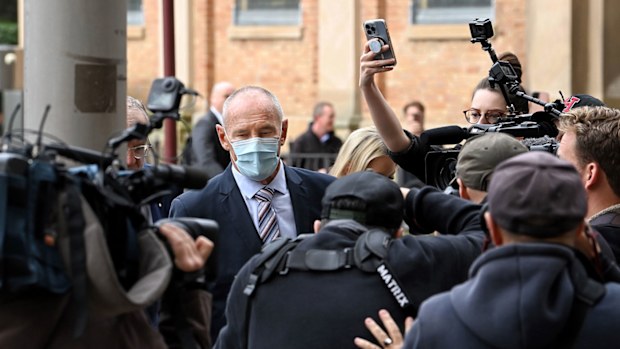 Chris Dawson arriving at the NSW Supreme Court before he was found guilty of murdering his wife Lynette in 1982.