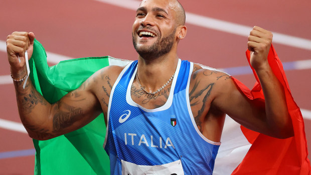 Marcell Jacobs took out the men's 100m final at the Tokyo Olympics.