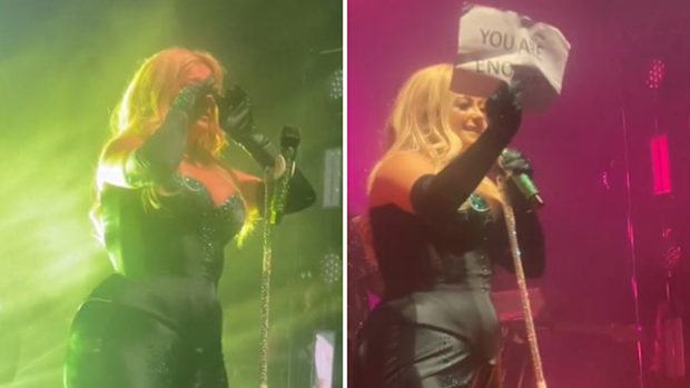 Bebe Rexha cries confirm breakup on stage