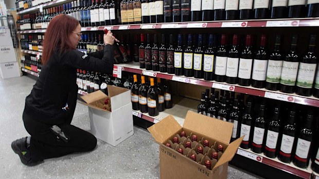 American wine is taken from the shelves of a Newfoundland bottle shop.