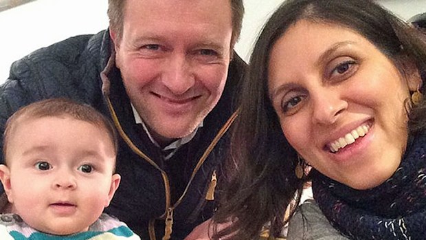 British-Iranian woman Nazanin Zaghari-Ratcliffe with her husband Richard Ratcliffe and daughter Gabriella. (Photo: PA).