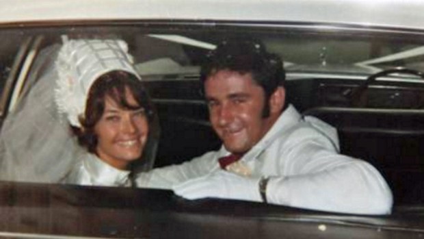 Lynette White and her husband Paul on their wedding day.