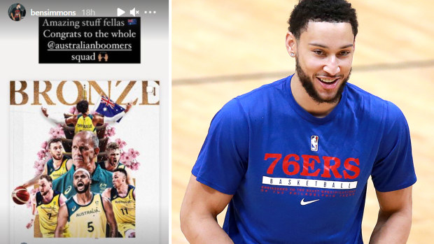 Ben Simmons of the 76ers posts his well wishes to the Boomers