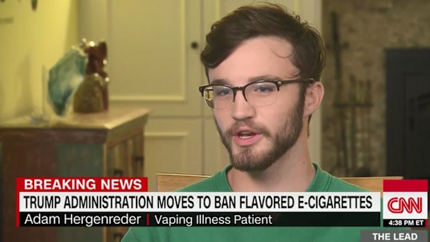 Adam Hergenreder could have died from vaping. 