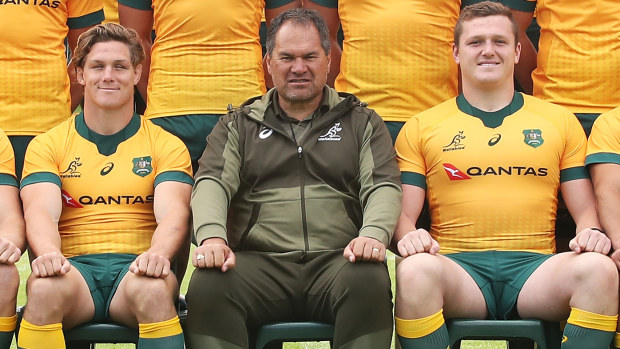 Wallabies pose for a team photo