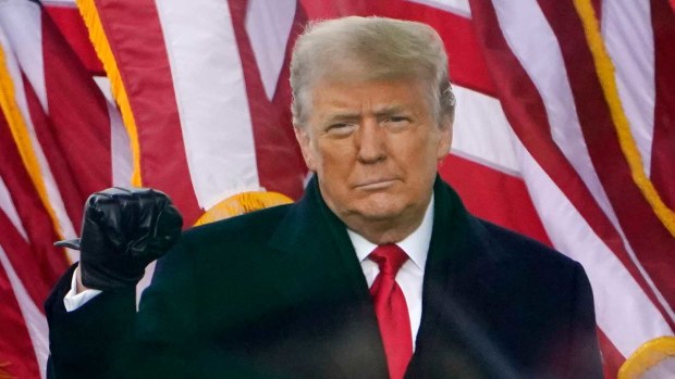 Donald Trump speaking to the mob that went on to storm the US Capitol.