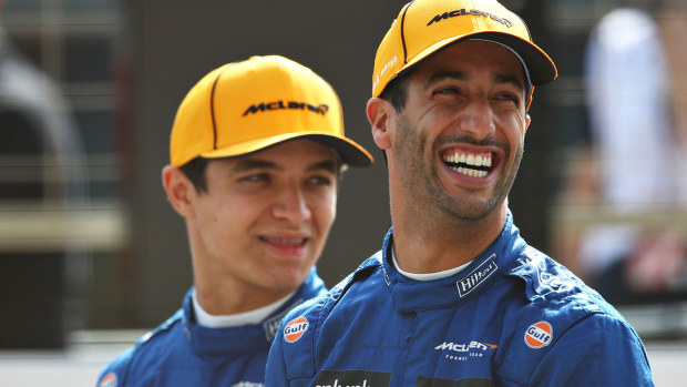 Daniel Ricciardo (right) with McLaren teammate Lando Norris.