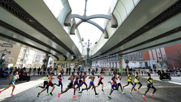 Elite competitors participate in the Tokyo Marathon on March 01, 2020