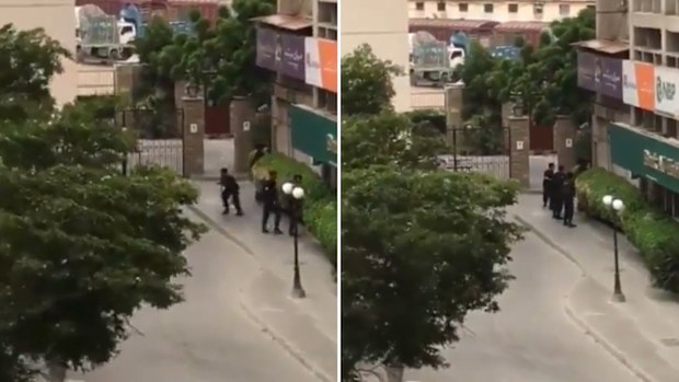 Images captured by bystanders show the streets outside the stock exchange.