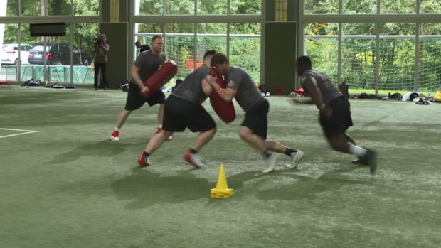 Aussie Joel Maddock at the NFL International Combine