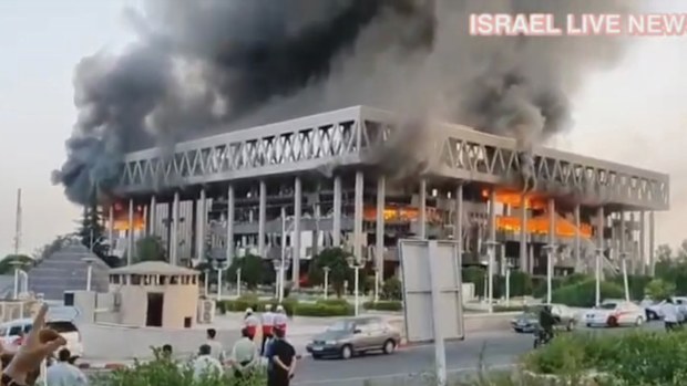 Iran's state media studios have been bombed by Israel in a missile barrage that was caught live on air. The studio, based in Tehran, was airing a live television program when the bombs dropped, with loud bangs heard off camera. 